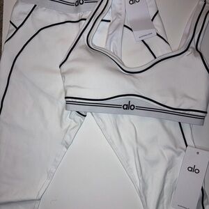 ALO Yoga White and Black Apparel